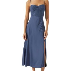 ASTR the Label midi lace bustier dress - Blue - Large